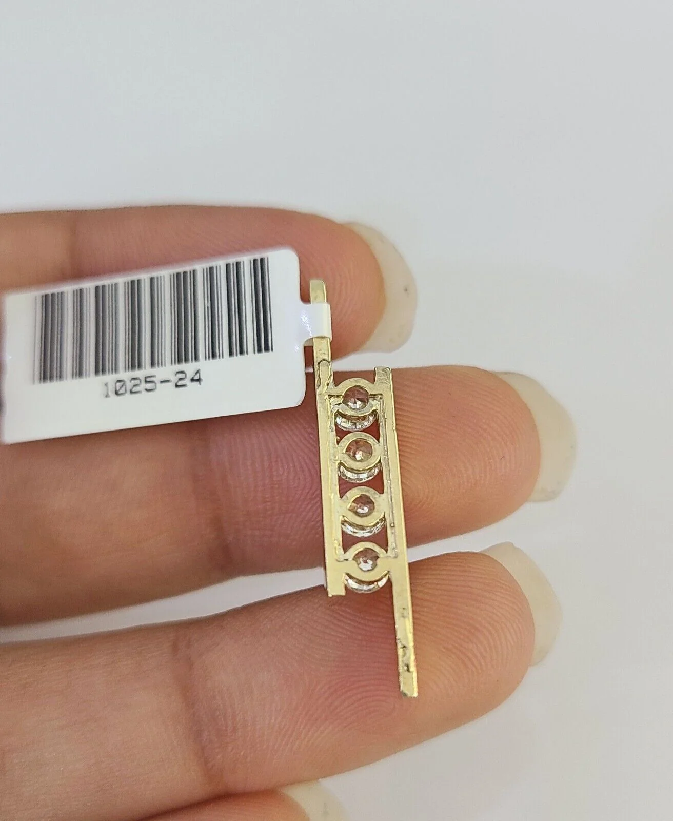 10K Real Four Stone Charm Pendant Gold 10kt Genuine 4 Yellow - Image 5