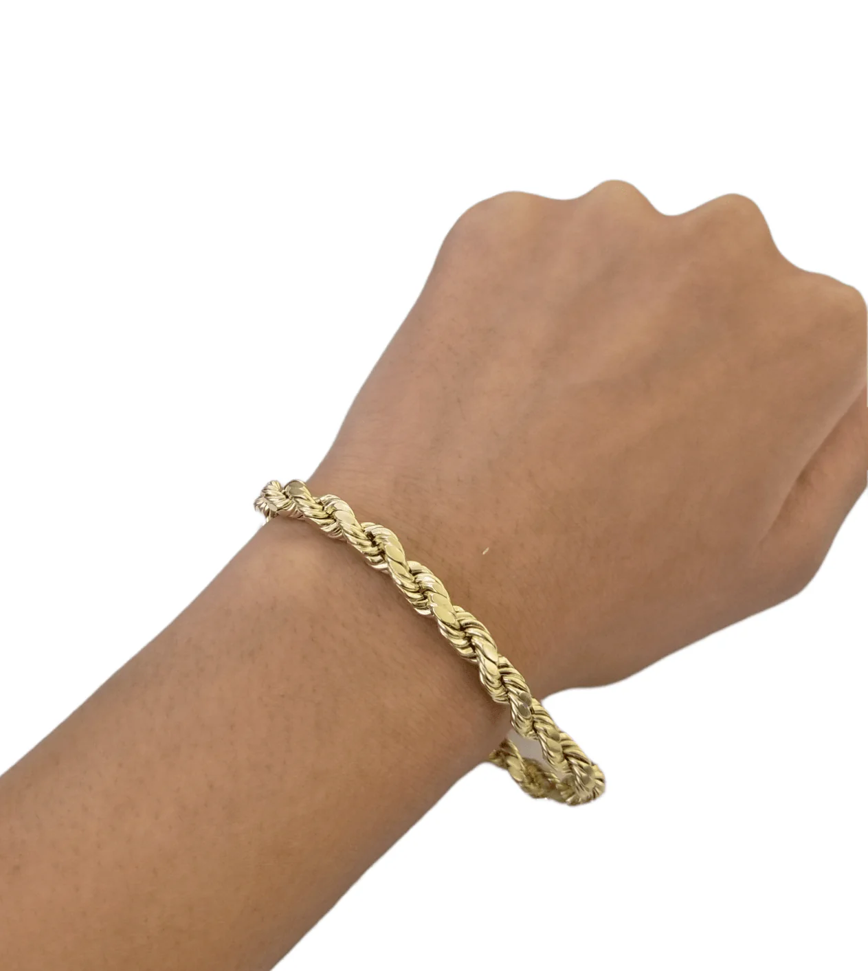 10K Real Gold Bracelet 8" Inch Rope Chain 6mm Lobster Lock Yellow Gold - Image 2
