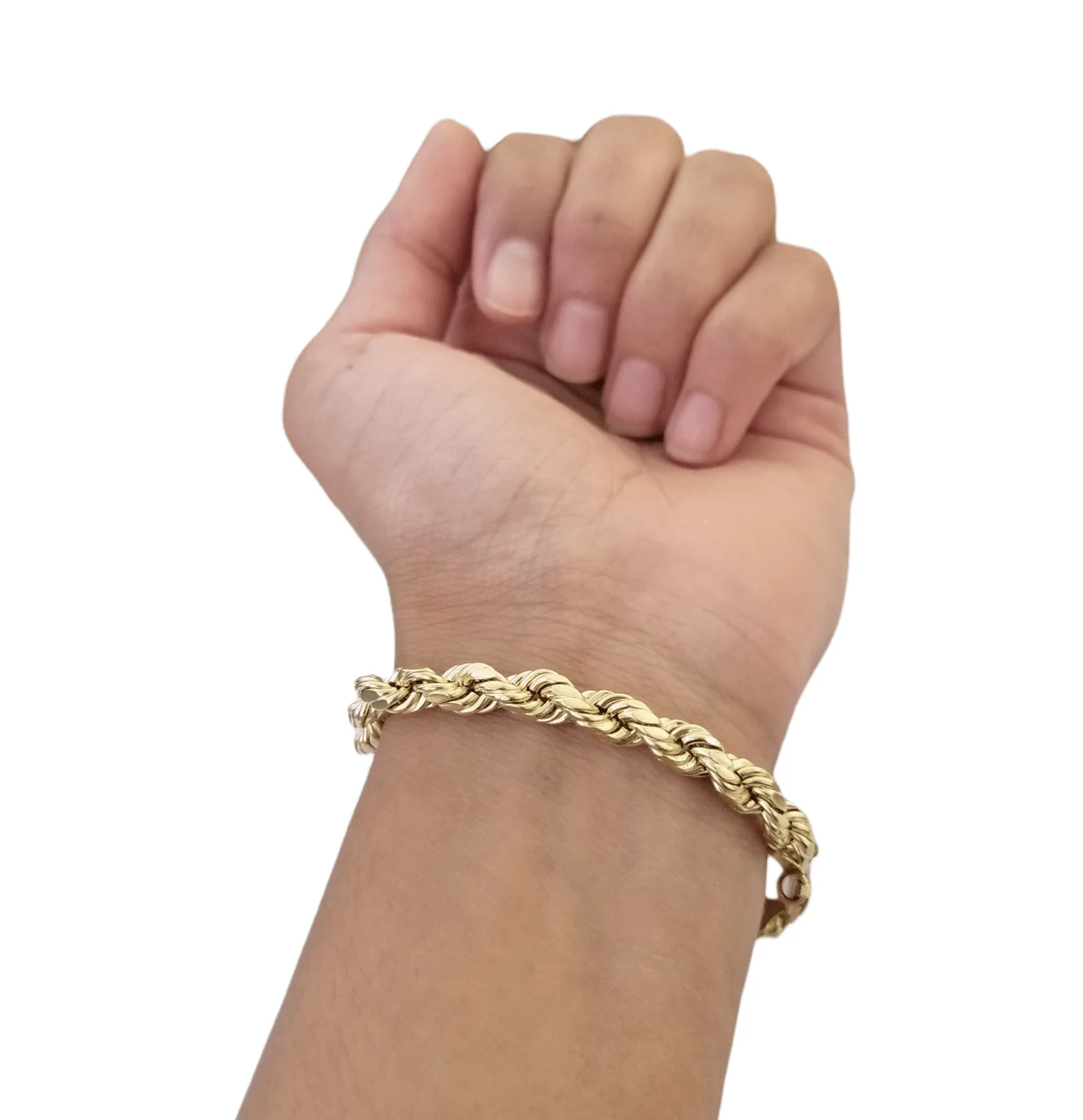 10K Real Gold Bracelet 9" Inch Rope Chain 5mm Lobster Lock Yellow Gold - Image 3