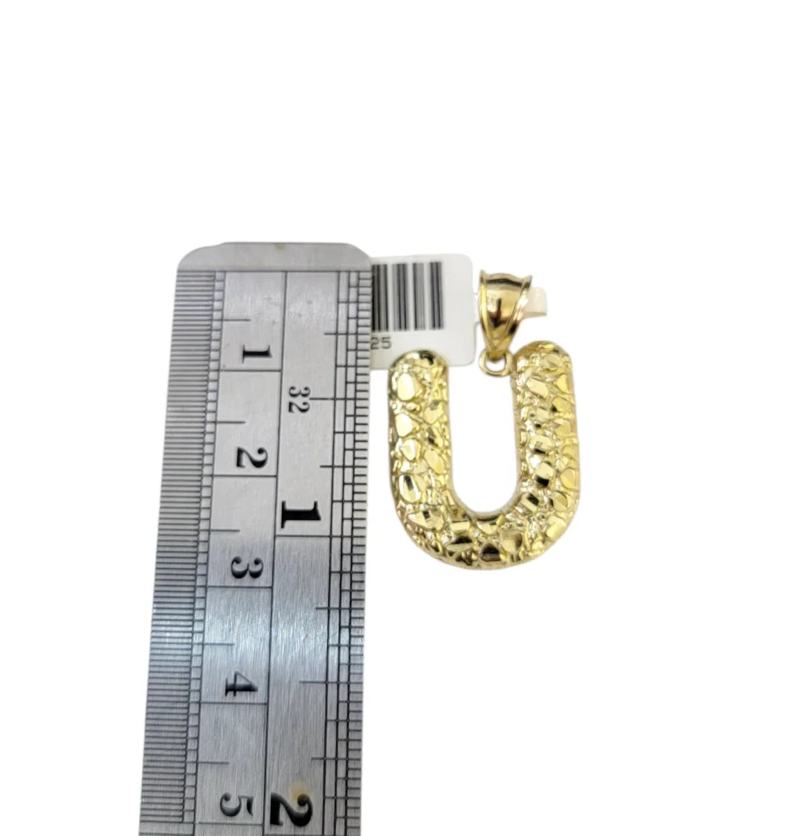 10k Real Gold Chain Miami Cuban Link 2.5mm U Initial Charm Necklace Pendant SET - Image 2