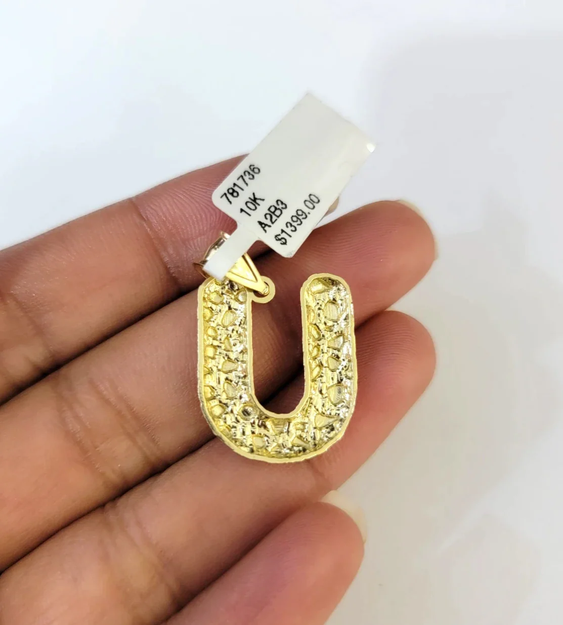 10k Real Gold Chain Miami Cuban Link 2.5mm U Initial Charm Necklace Pendant SET - Image 6