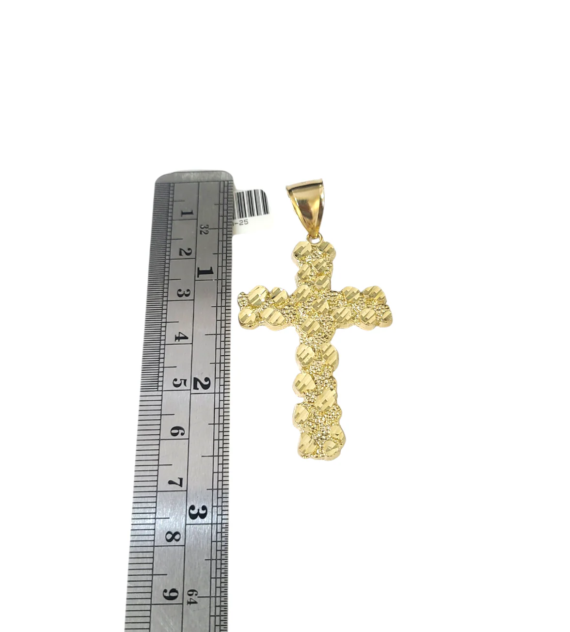 10k Real Gold Cuban Curb Chain Nugget Christ Cross Pendant SET 8mm Necklace Men - Image 5