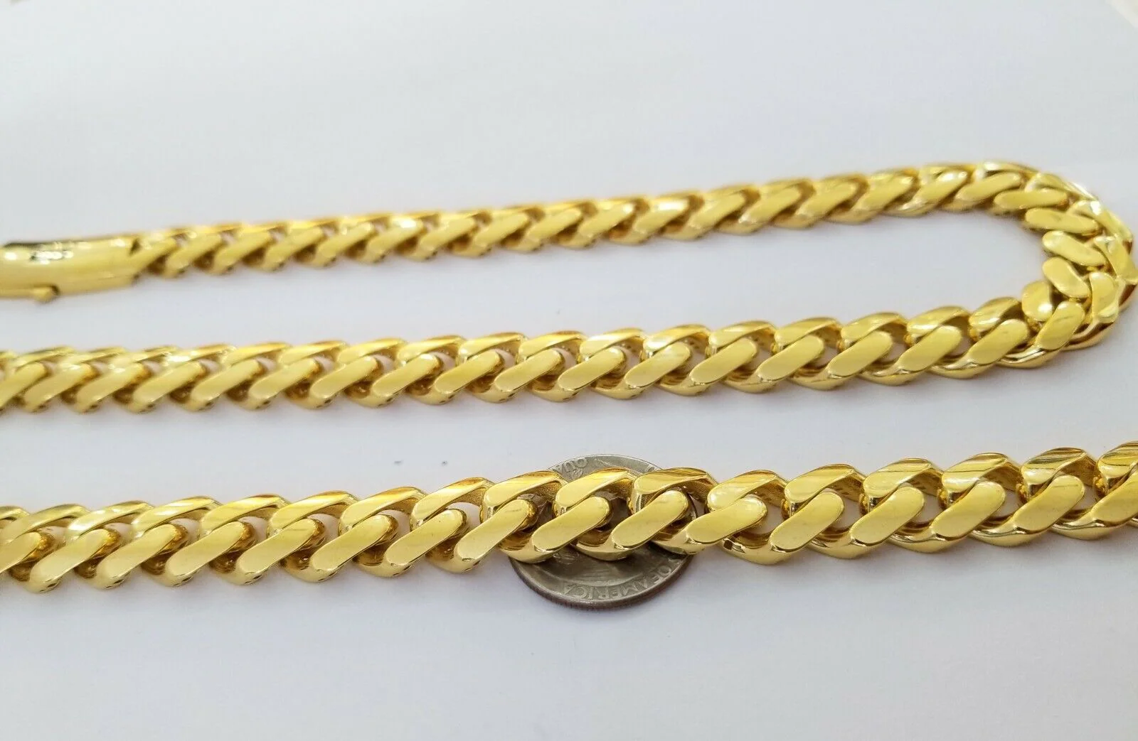 10k Real Gold Miami Cuban Link Chain Monaco 24 inch 13mm Real THICK necklace Men - Image 2