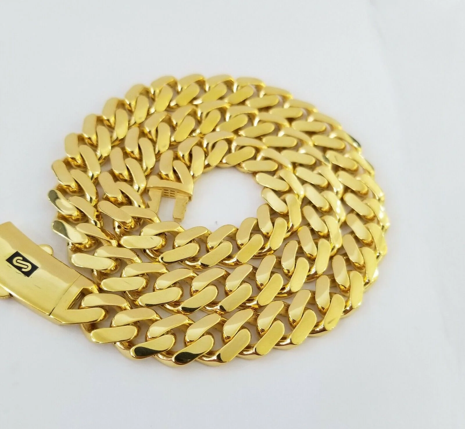 10k Real Gold Miami Cuban Link Chain Monaco 24 inch 13mm Real THICK necklace Men - Image 4