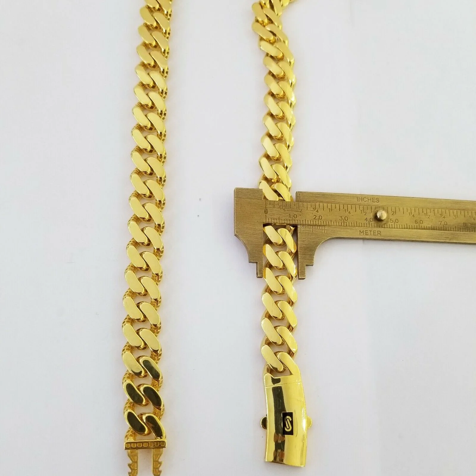 10k Real Gold Miami Cuban Link Chain Monaco 24 inch 13mm Real THICK necklace Men - Image 5