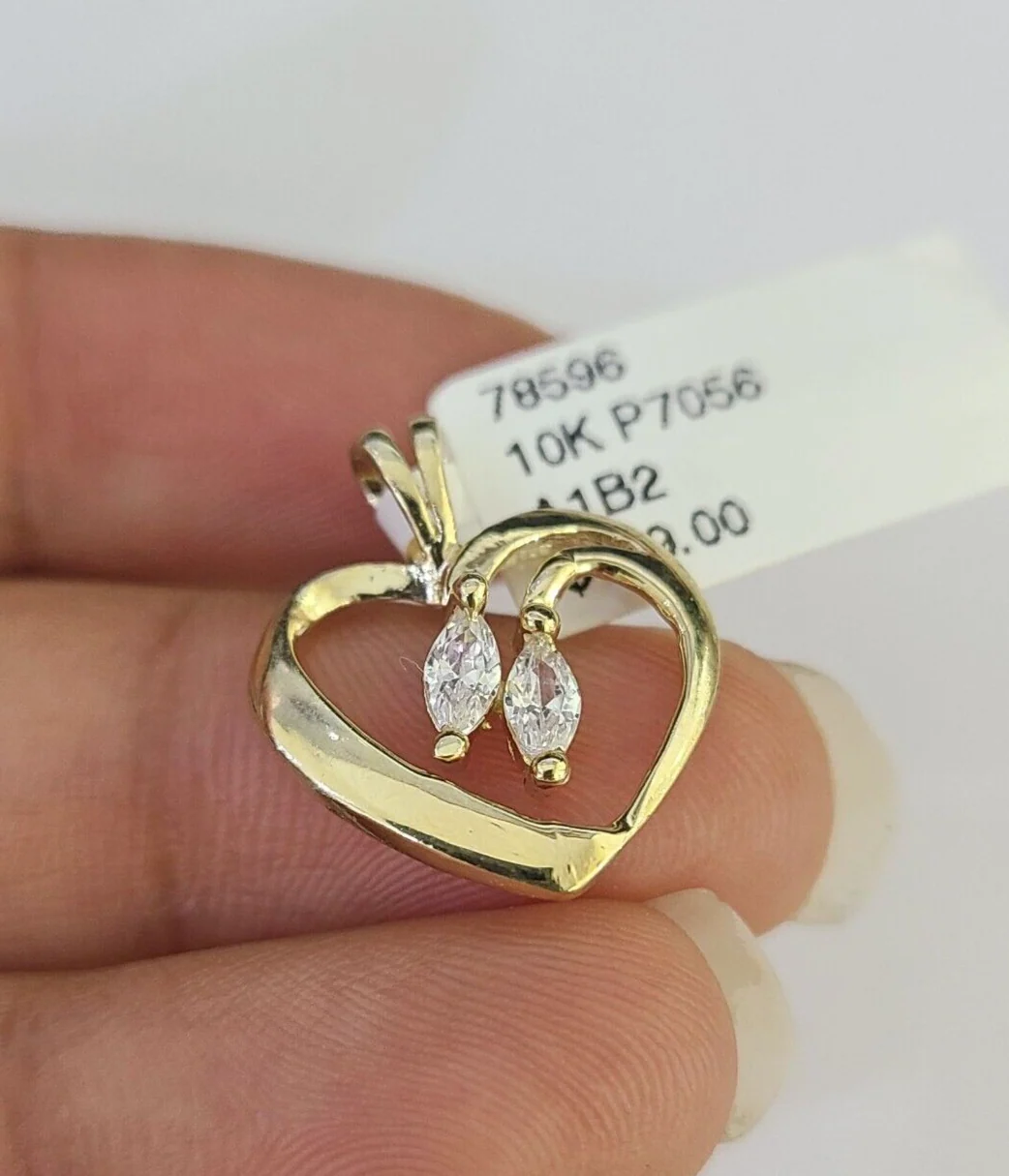10K Real Heart Charm Pendant Gold 10kt Genuine Yellow - Image 2