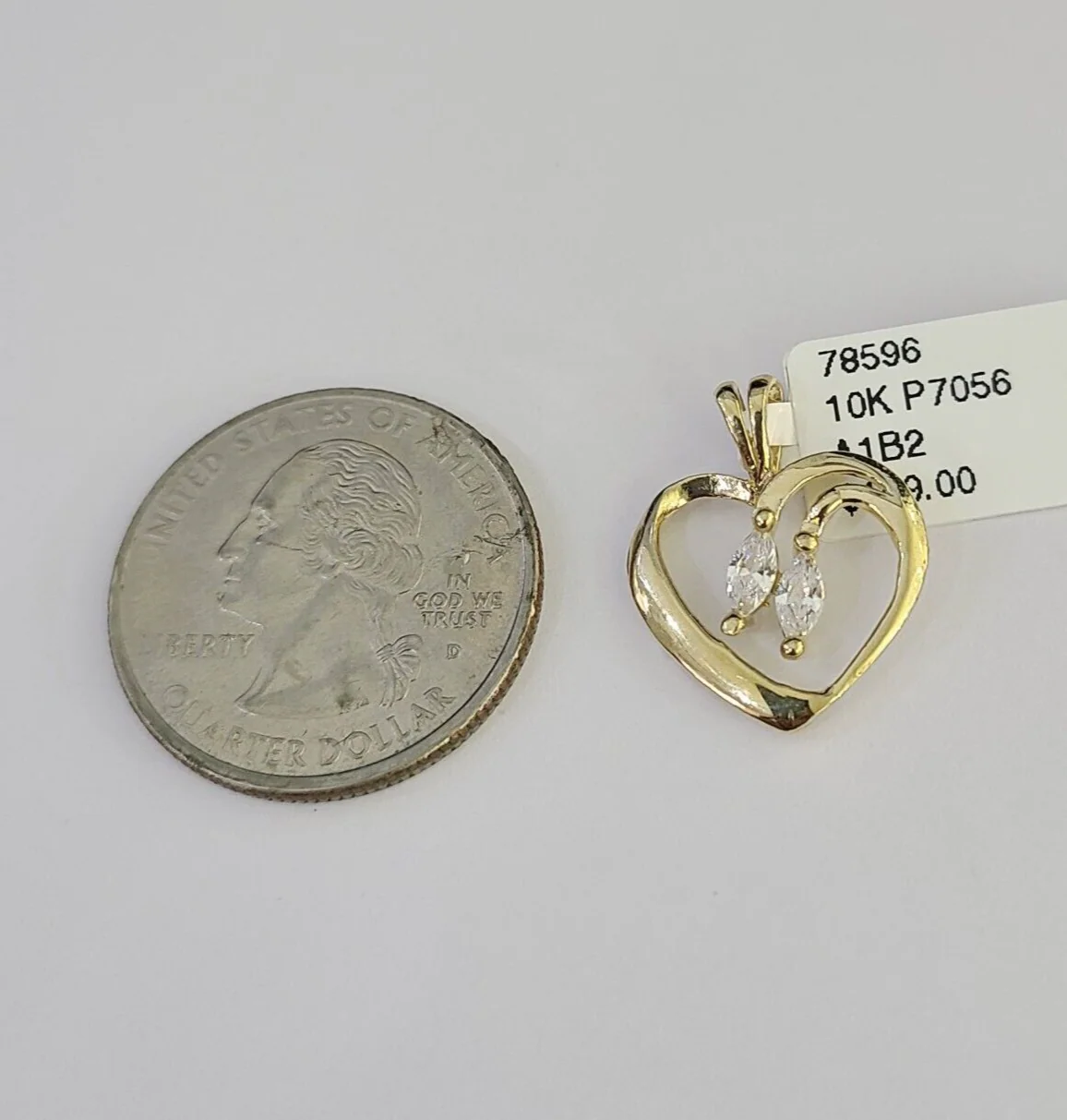 10K Real Heart Charm Pendant Gold 10kt Genuine Yellow - Image 4