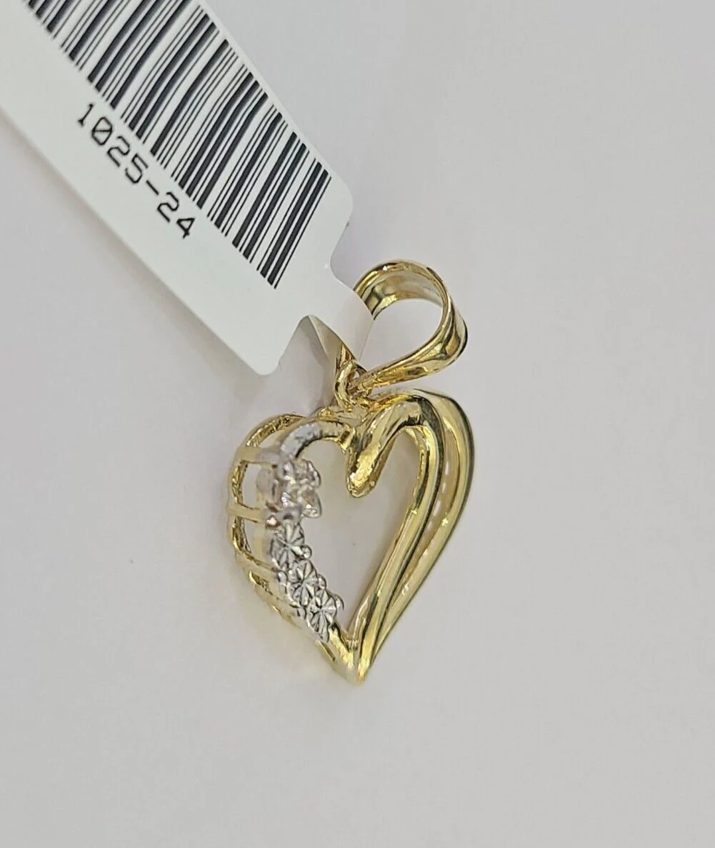 10K Real Heart Charm Pendant Gold 10kt Genuine Yellow - Image 3