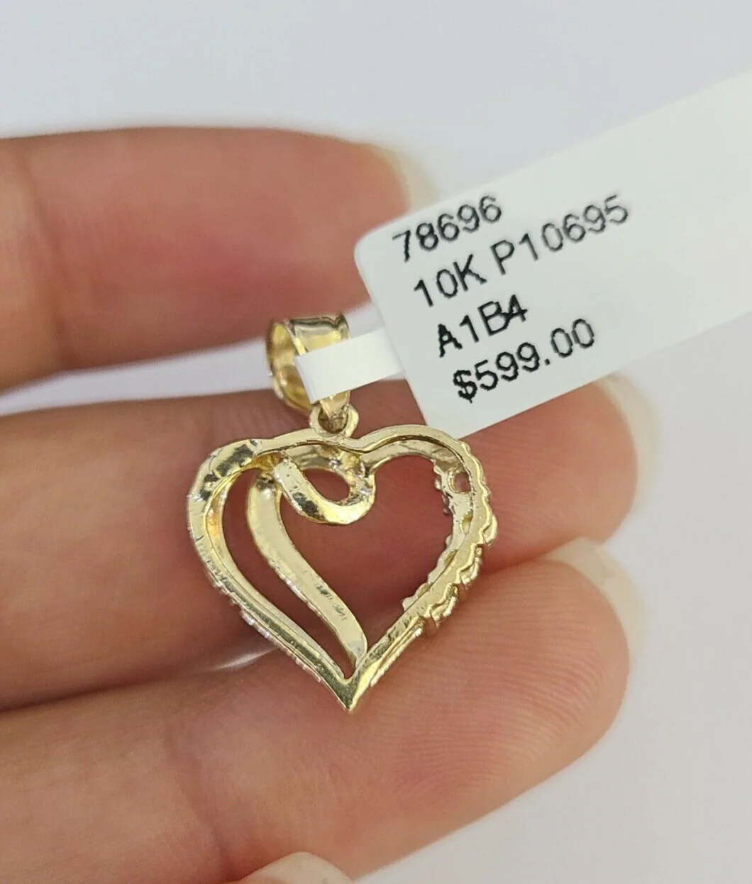 10K Real Heart Charm Pendant Gold 10kt Genuine Yellow - Image 6