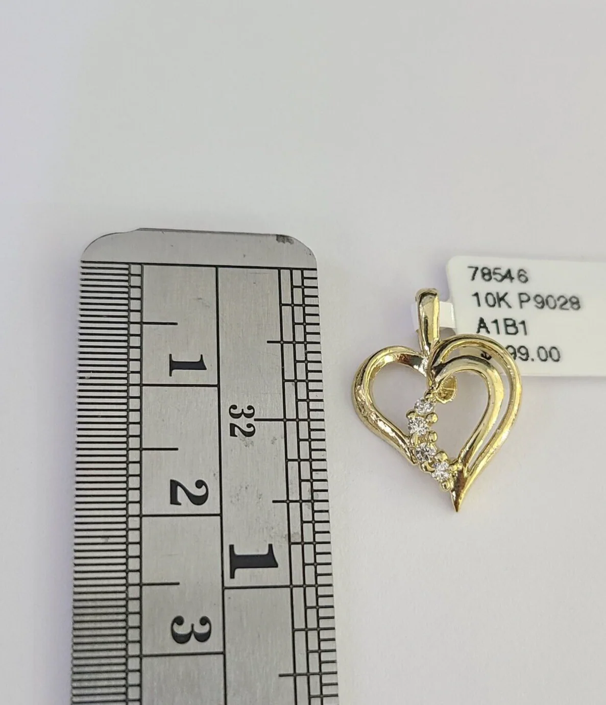 10K Real Heart Charm Pendant Gold 10kt Genuine Yellow - Image 2