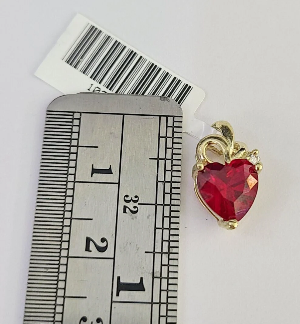 10K Real Heart Charm Pendant Gold 10kt Genuine Yellow - Image 2