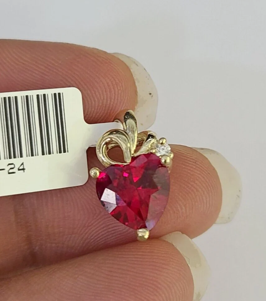 10K Real Heart Charm Pendant Gold 10kt Genuine Yellow - Image 3