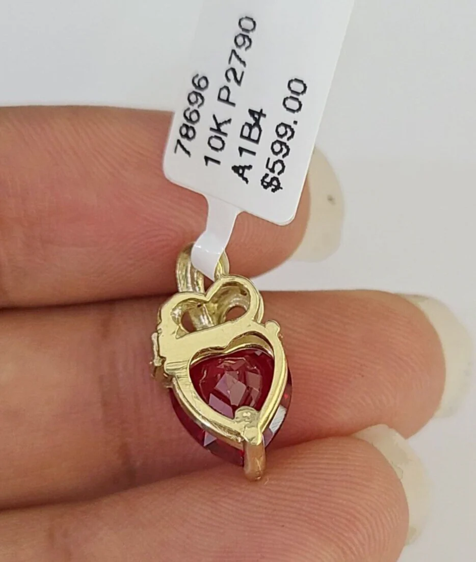 10K Real Heart Charm Pendant Gold 10kt Genuine Yellow - Image 4