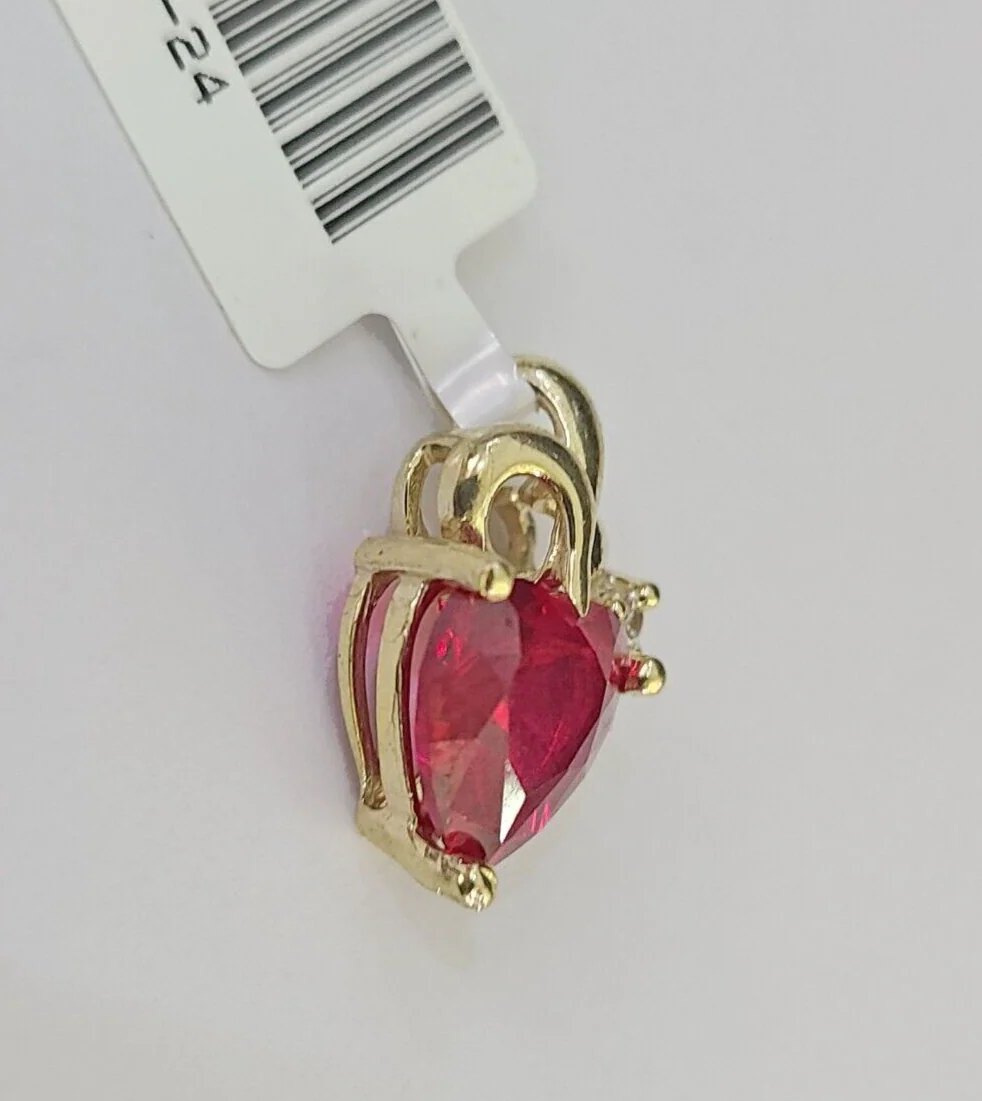 10K Real Heart Charm Pendant Gold 10kt Genuine Yellow - Image 5