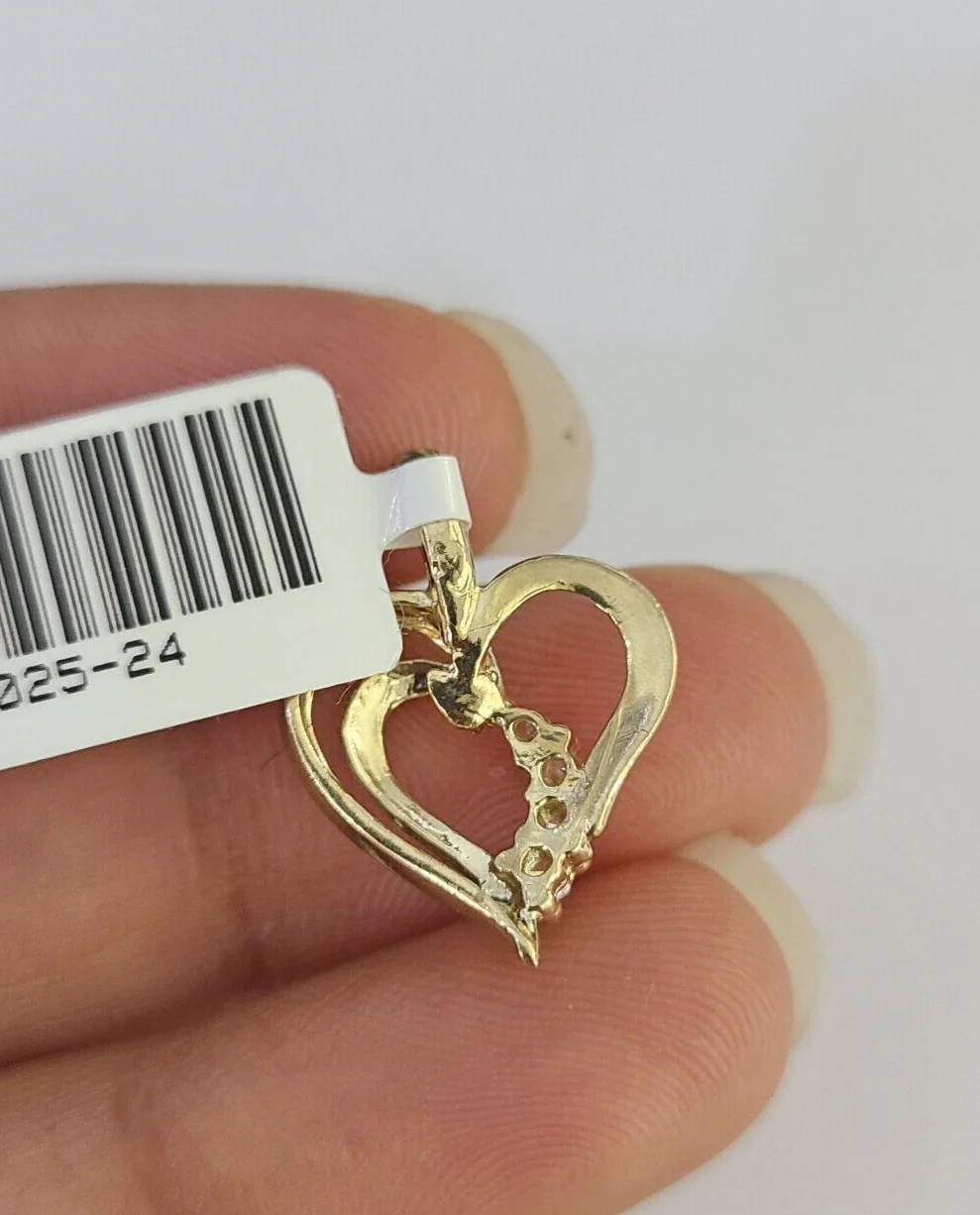 10K Real Heart Charm Pendant Gold 10kt Genuine Yellow - Image 5