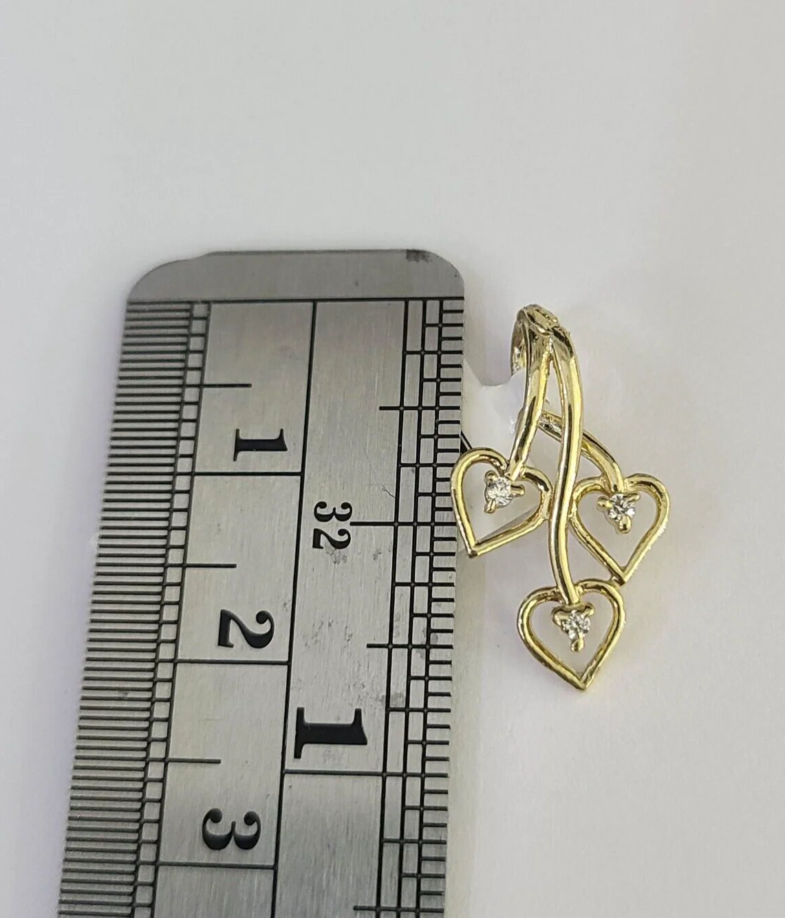 10K Real Hearts Charm Pendant Gold 10kt Genuine Yellow - Image 3
