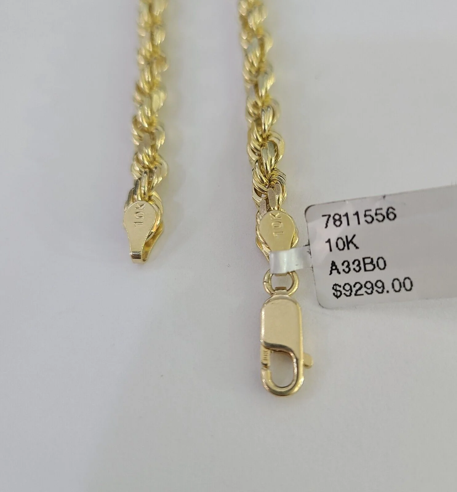 10k Real Solid Rope Chain Yellow Gold Women Men Diamond Cut 4mm 20 Inches - Image 4