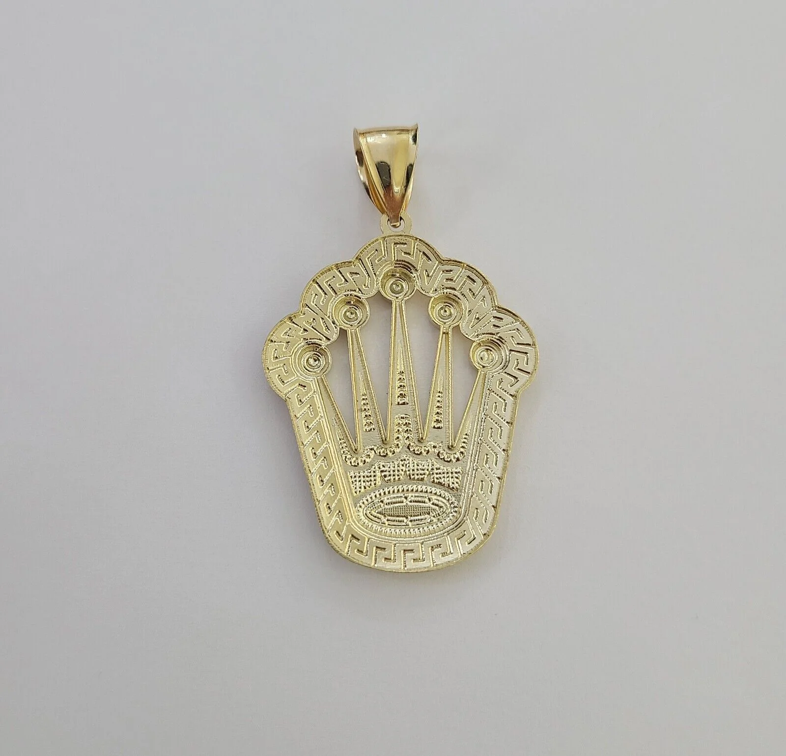 10K Real Yellow Gold Crown Charm Pendant Gold Royal Crown 2" Inch 10kt - Image 7