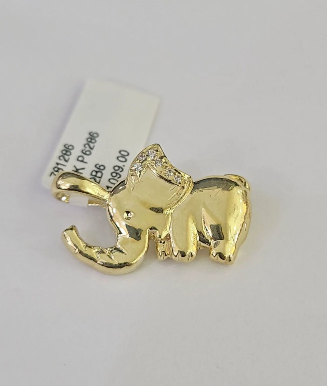 10K Real Yellow Gold Elephant Charm Pendant Gold 10kt Genuine - Image 3