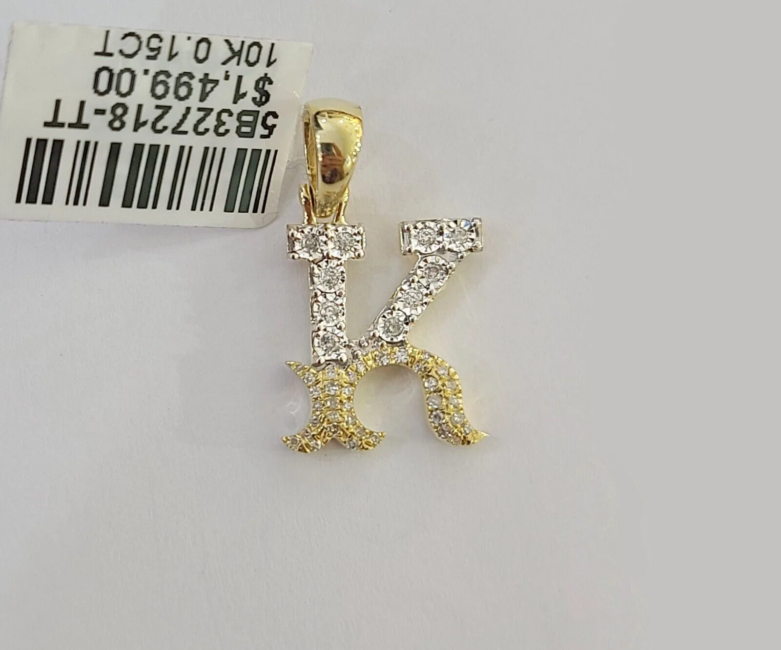 10k Real Yellow Gold Genuine Diamond Initial A-Z Alphabet Charm Letters Pendent - Image 10