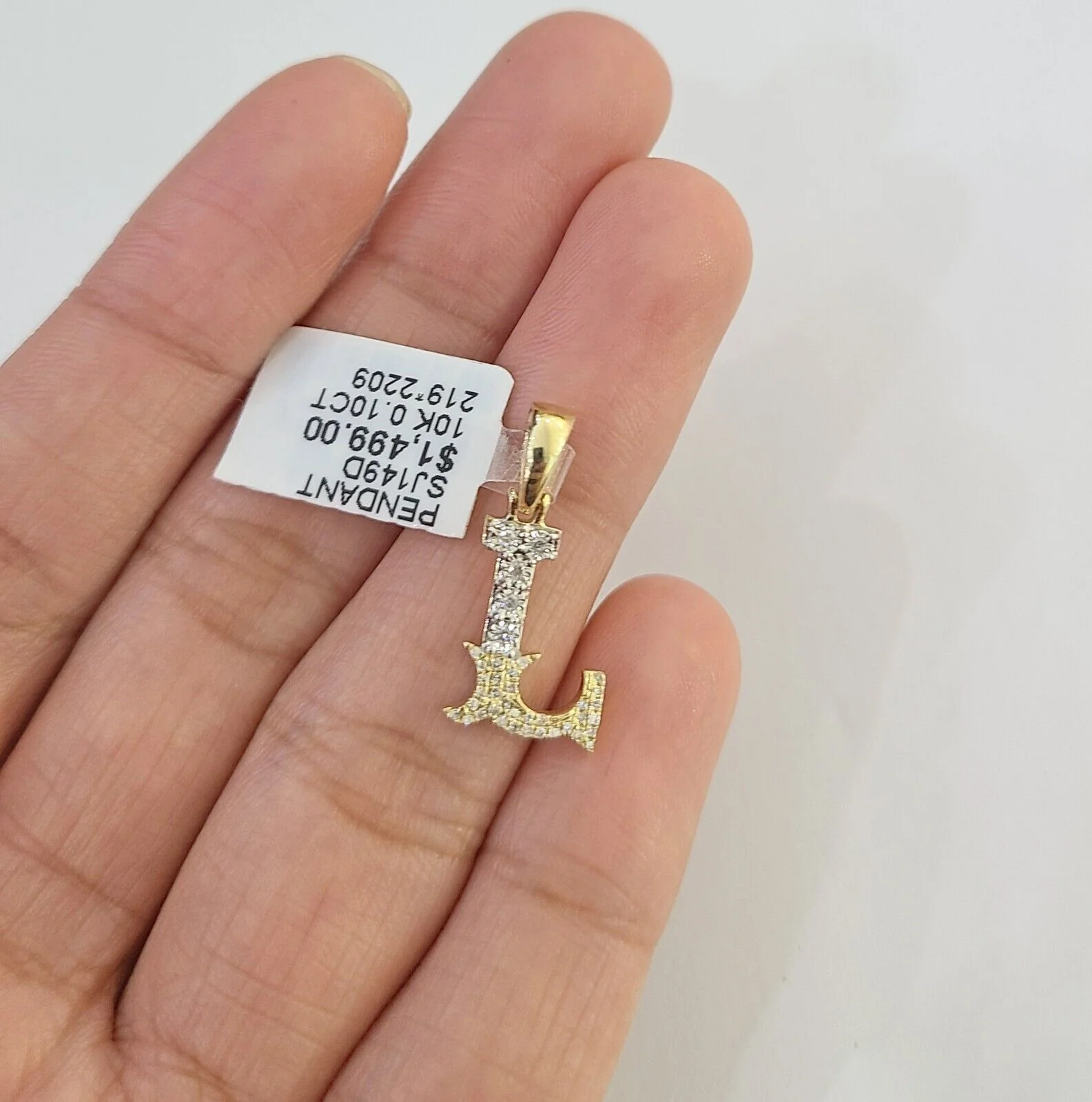 10k Real Yellow Gold Genuine Diamond Initial A-Z Alphabet Charm Letters Pendent - Image 11