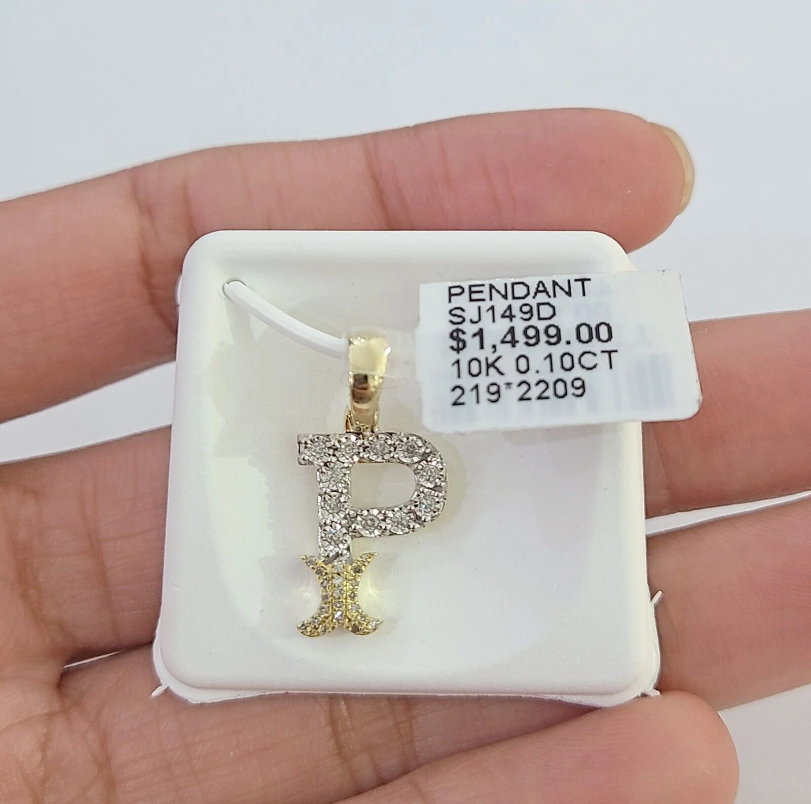 10k Real Yellow Gold Genuine Diamond Initial A-Z Alphabet Charm Letters Pendent - Image 15