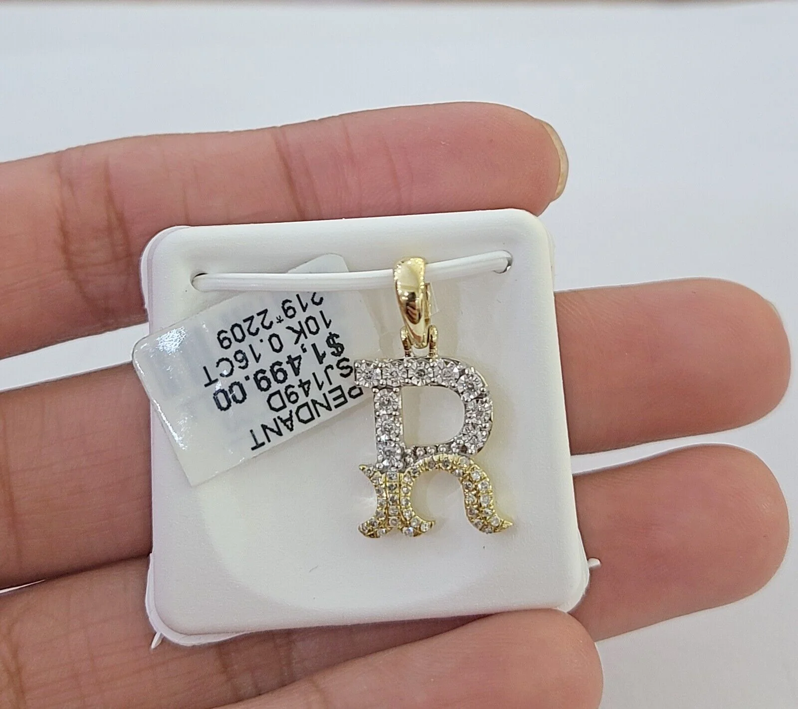 10k Real Yellow Gold Genuine Diamond Initial A-Z Alphabet Charm Letters Pendent - Image 16