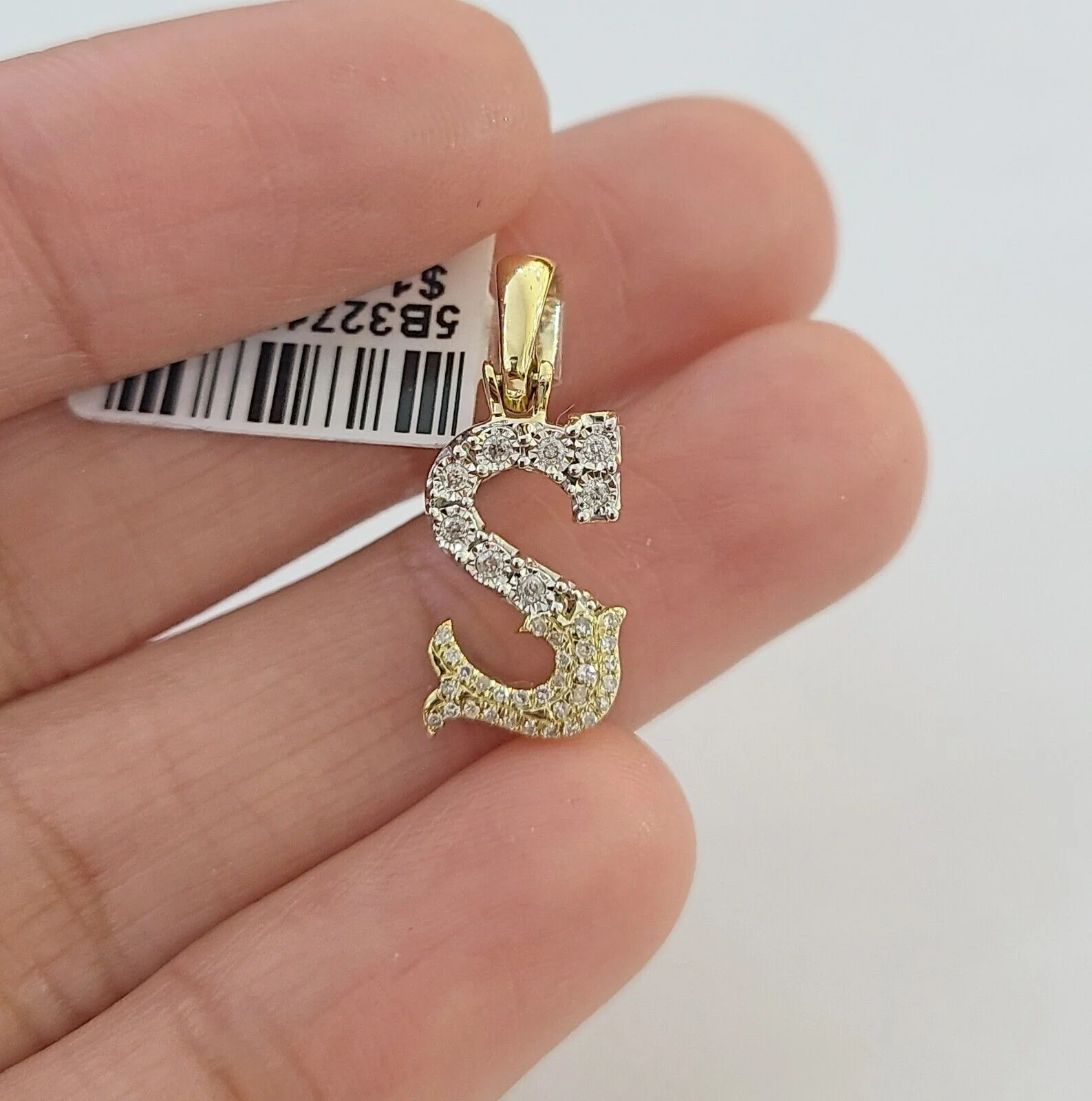 10k Real Yellow Gold Genuine Diamond Initial A-Z Alphabet Charm Letters Pendent - Image 17