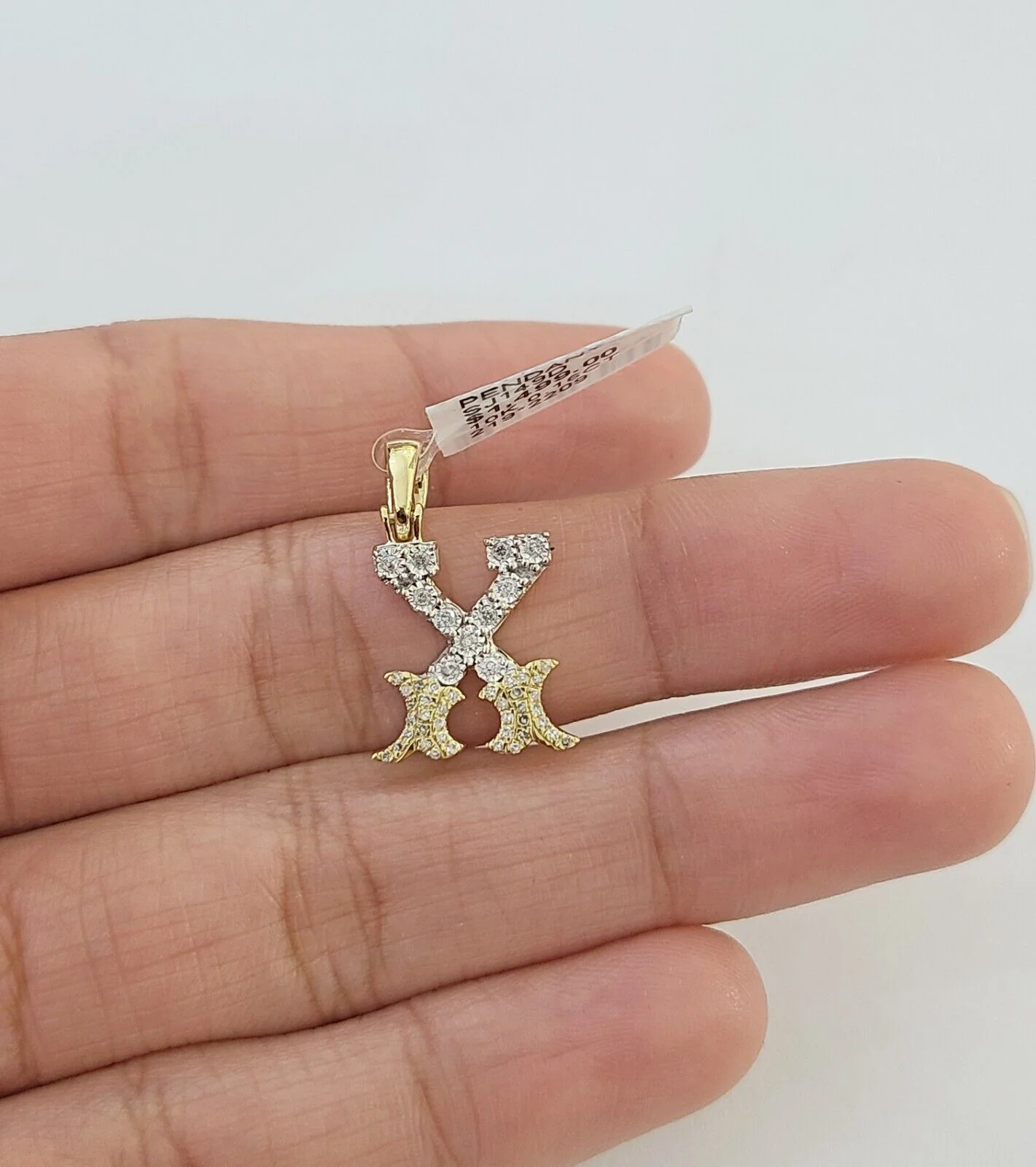 10k Real Yellow Gold Genuine Diamond Initial A-Z Alphabet Charm Letters Pendent - Image 21