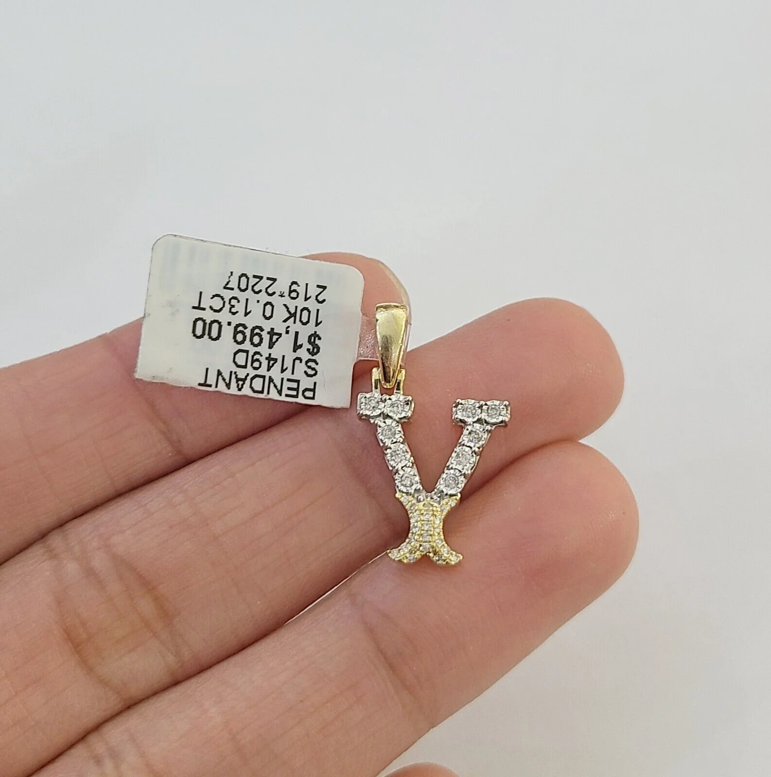 10k Real Yellow Gold Genuine Diamond Initial A-Z Alphabet Charm Letters Pendent - Image 22