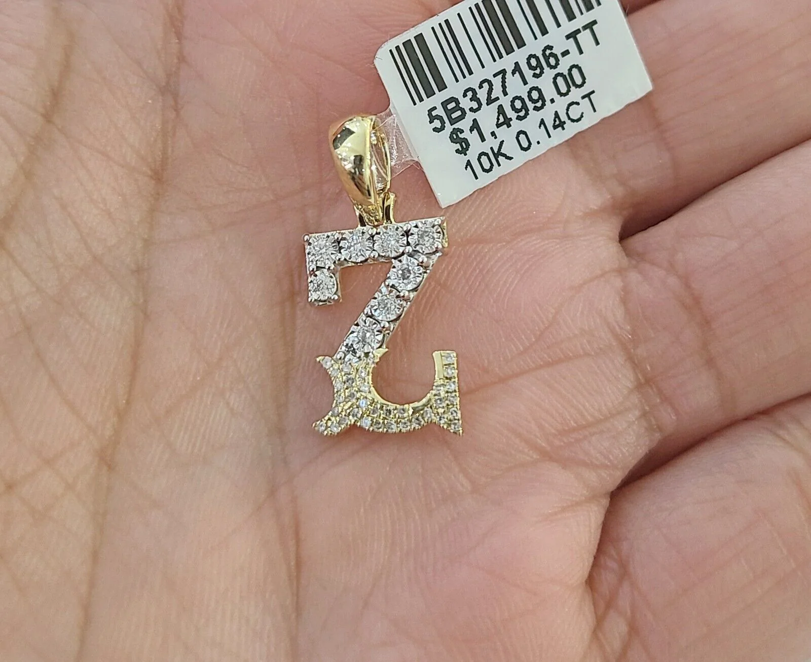 10k Real Yellow Gold Genuine Diamond Initial A-Z Alphabet Charm Letters Pendent - Image 23