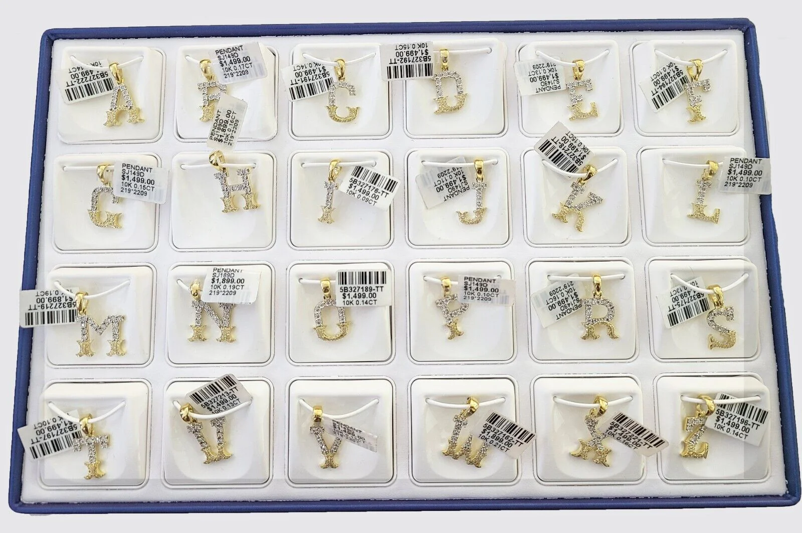 10k Real Yellow Gold Genuine Diamond Initial A-Z Alphabet Charm Letters Pendent - Image 26