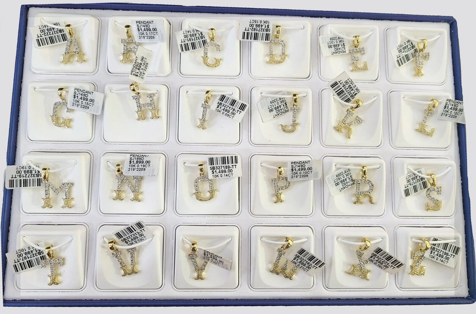 10k Real Yellow Gold Genuine Diamond Initial A-Z Alphabet Charm Letters Pendent - Image 29