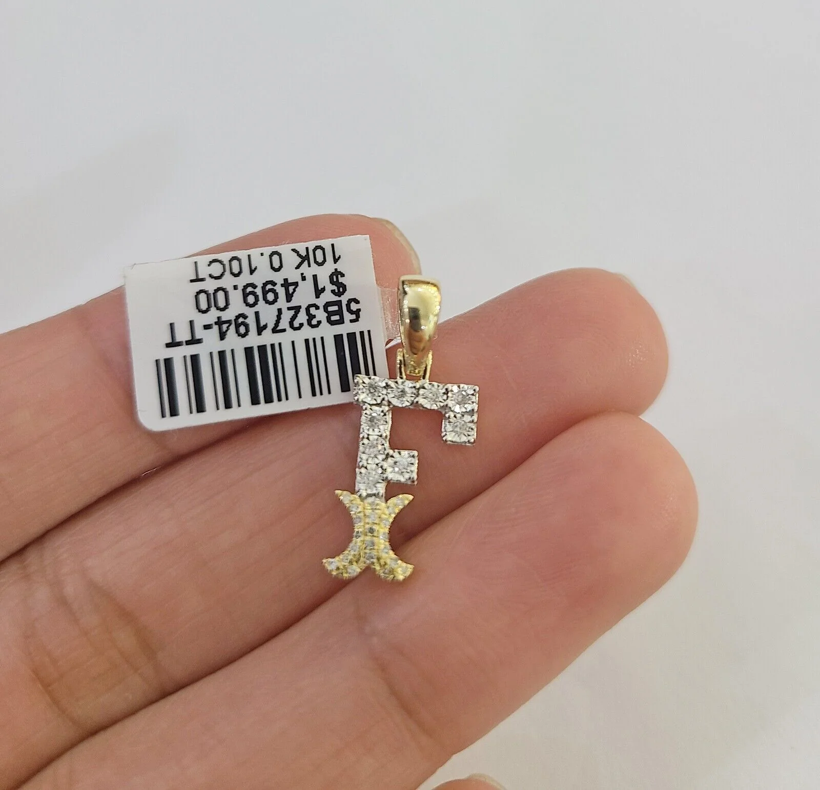 10k Real Yellow Gold Genuine Diamond Initial A-Z Alphabet Charm Letters Pendent - Image 6