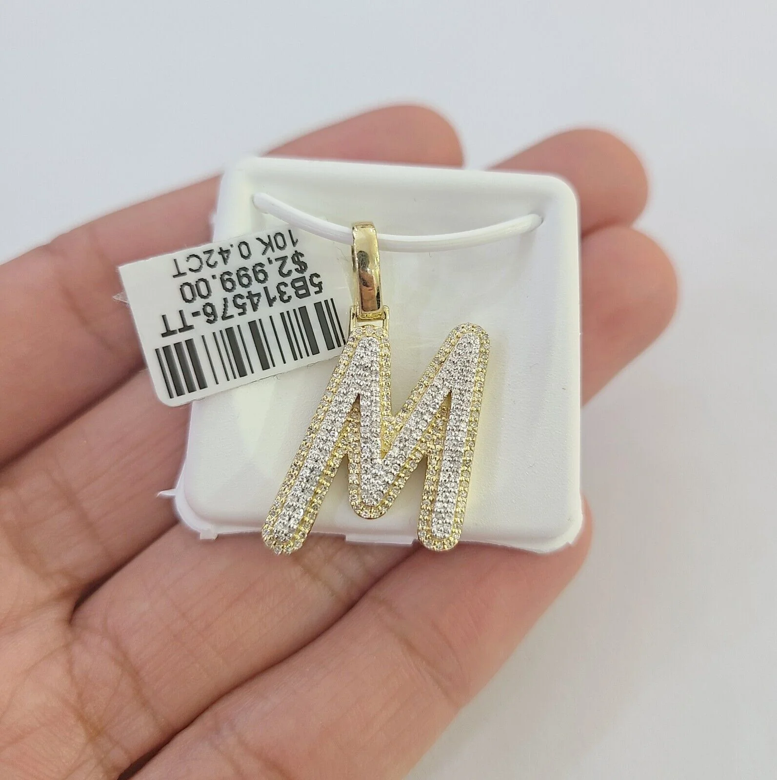 10k Real Yellow Gold Genuine Diamond Initial A-Z Alphabet Charm Pendent - Image 12