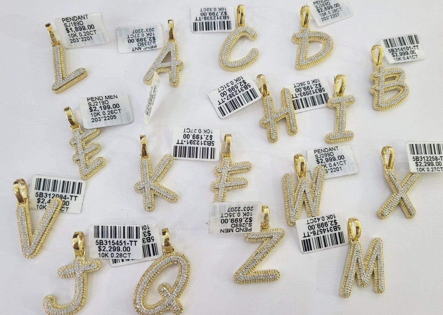 10k Real Yellow Gold Genuine Diamond Initial A-Z Alphabet Charm Pendent - Image 15