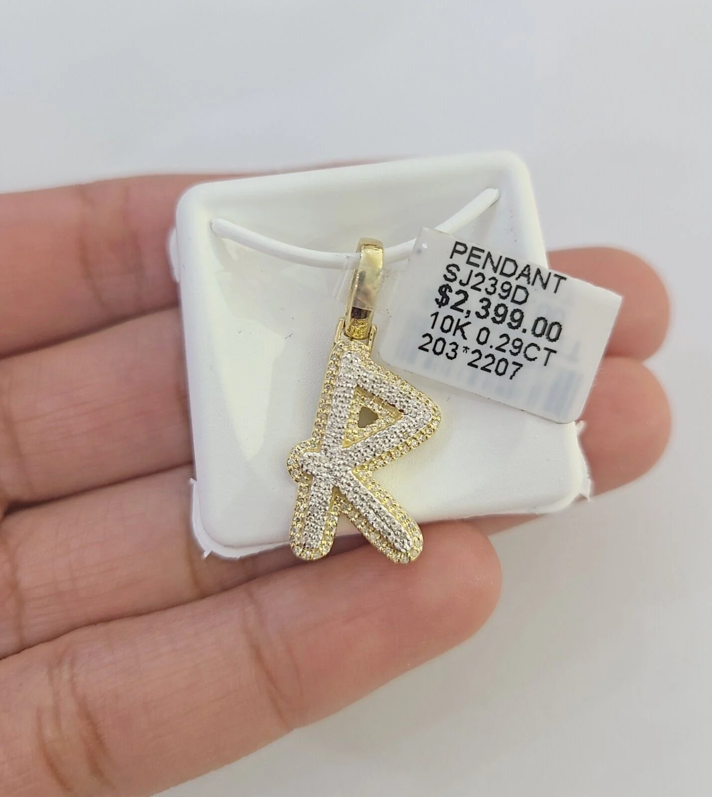 10k Real Yellow Gold Genuine Diamond Initial A-Z Alphabet Charm Pendent - Image 16