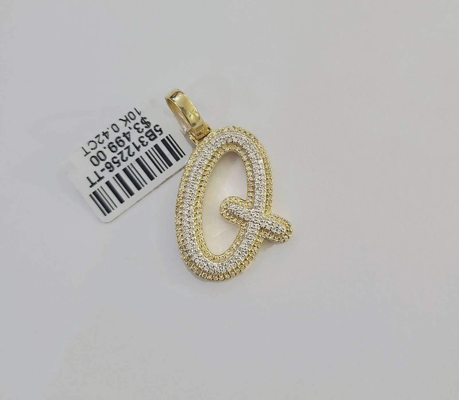 10k Real Yellow Gold Genuine Diamond Initial A-Z Alphabet Charm Pendent - Image 24