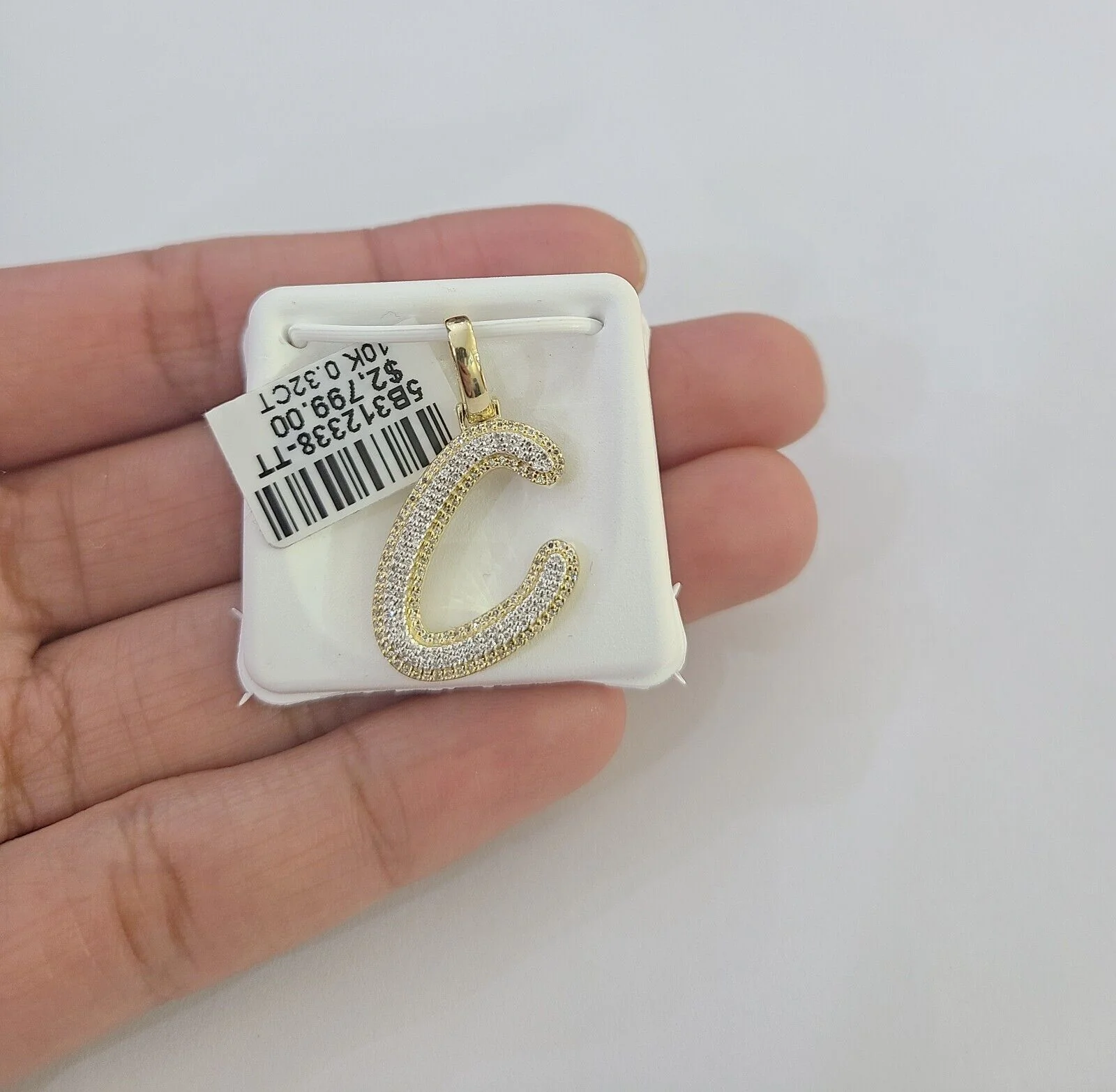 10k Real Yellow Gold Genuine Diamond Initial A-Z Alphabet Charm Pendent - Image 3