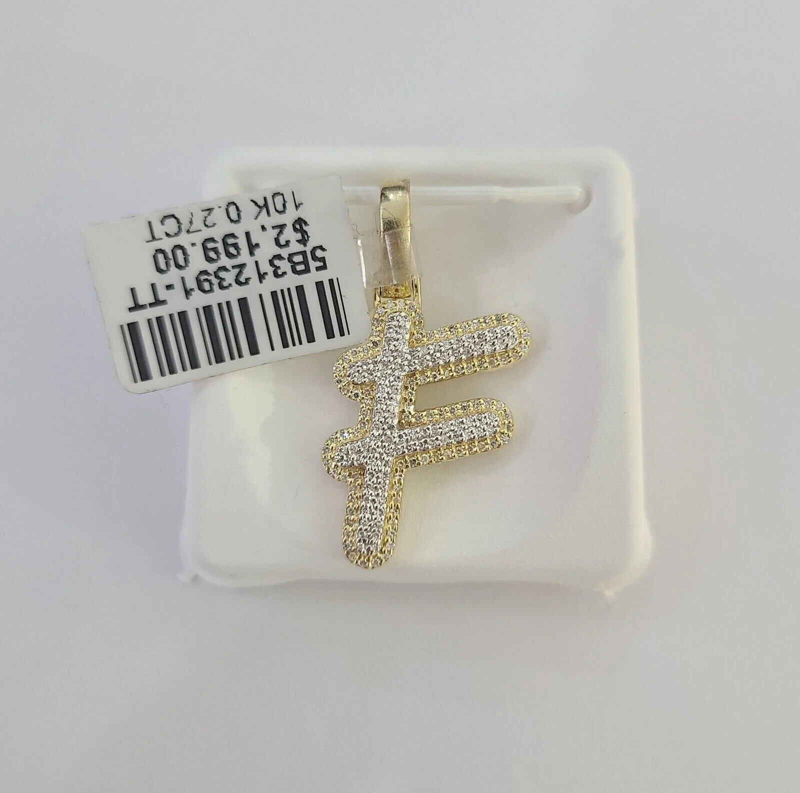 10k Real Yellow Gold Genuine Diamond Initial A-Z Alphabet Charm Pendent - Image 6