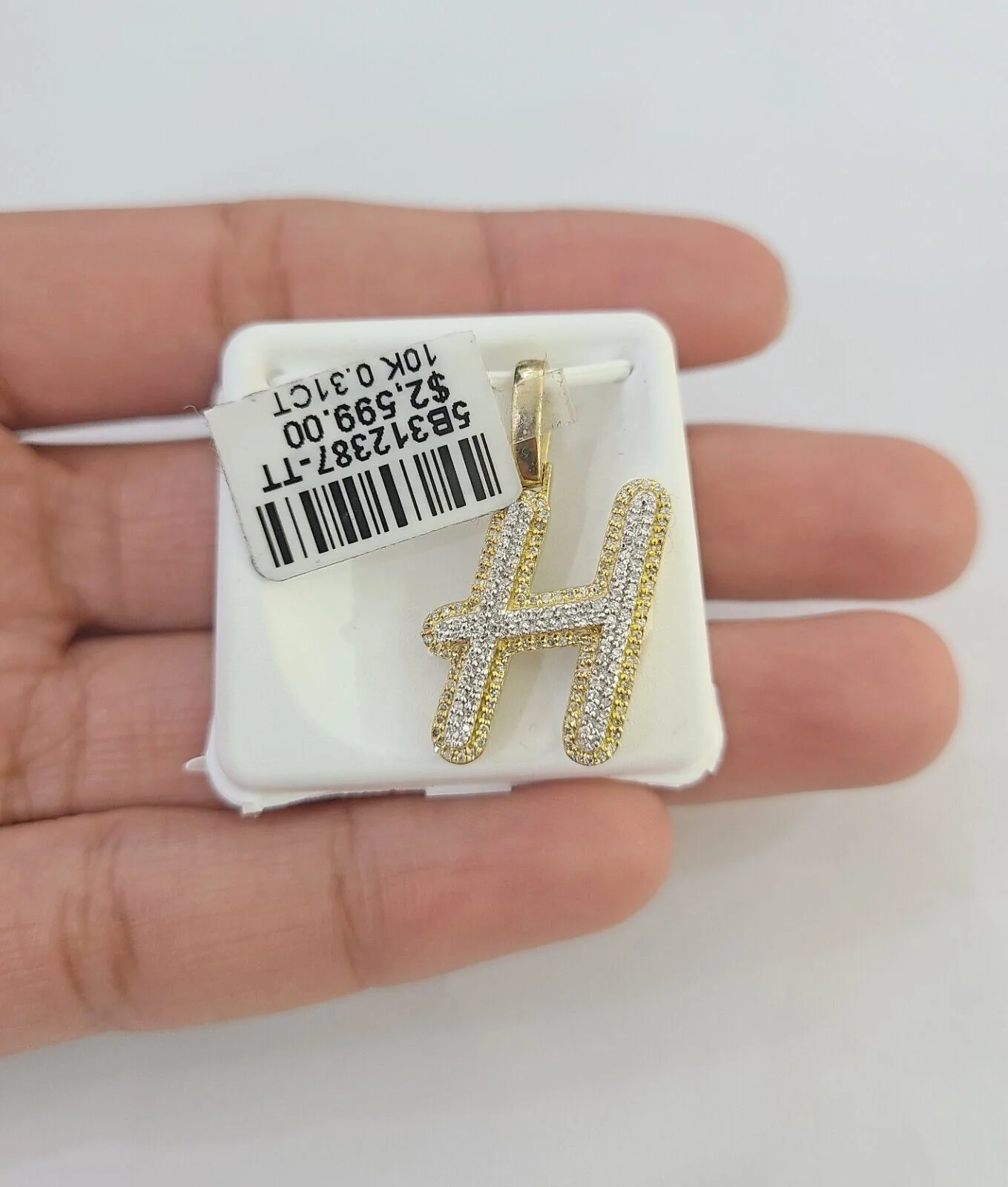 10k Real Yellow Gold Genuine Diamond Initial A-Z Alphabet Charm Pendent - Image 7
