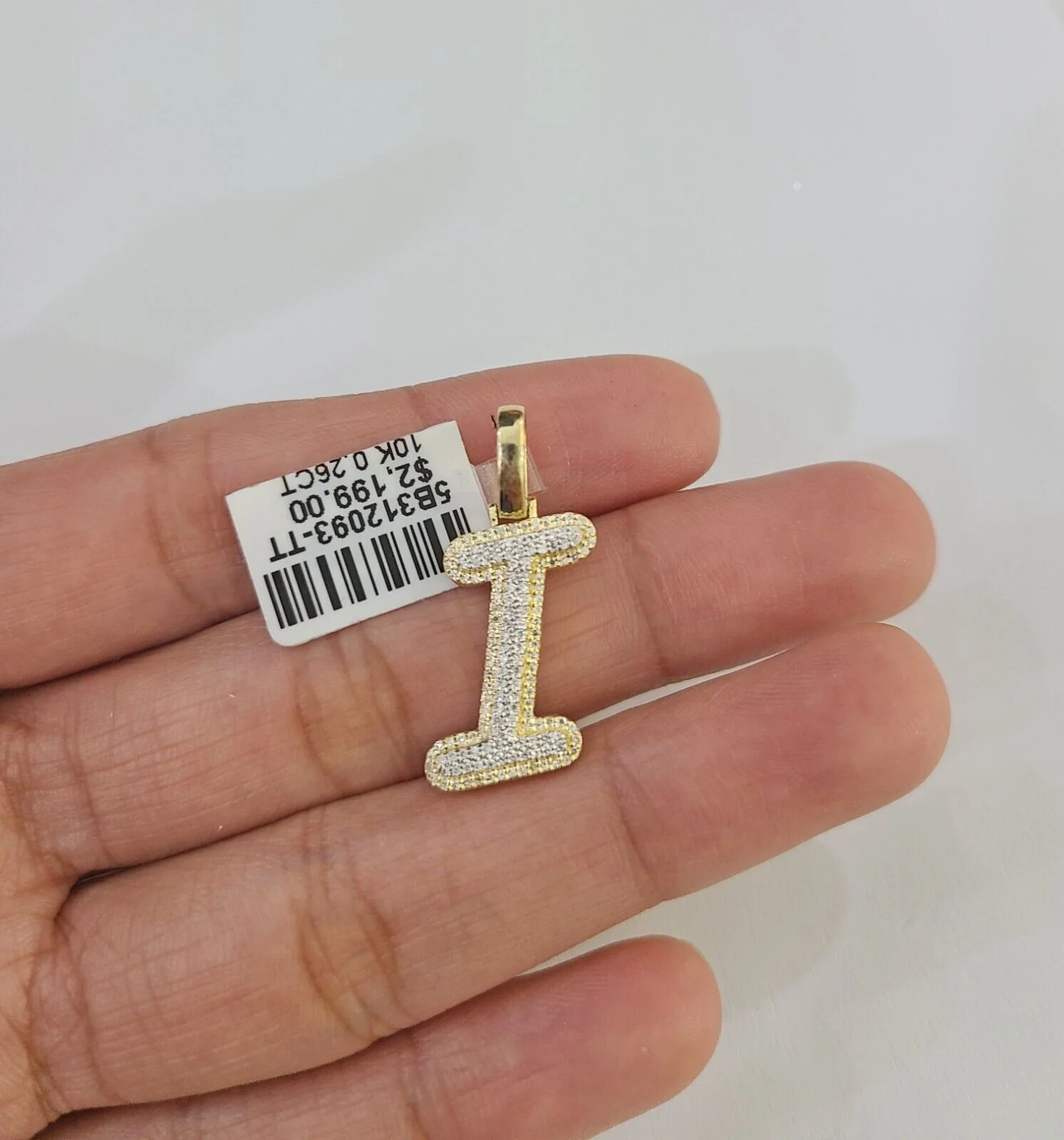 10k Real Yellow Gold Genuine Diamond Initial A-Z Alphabet Charm Pendent - Image 8