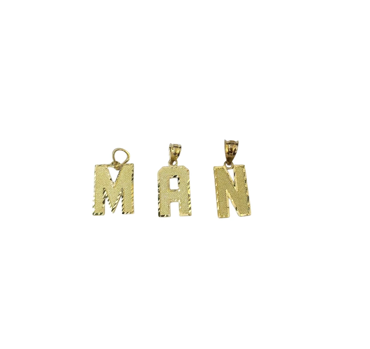 10K Real Yellow Gold Initial Letter Charm Pendant A–Z  Alphabet Men Women - Image 3