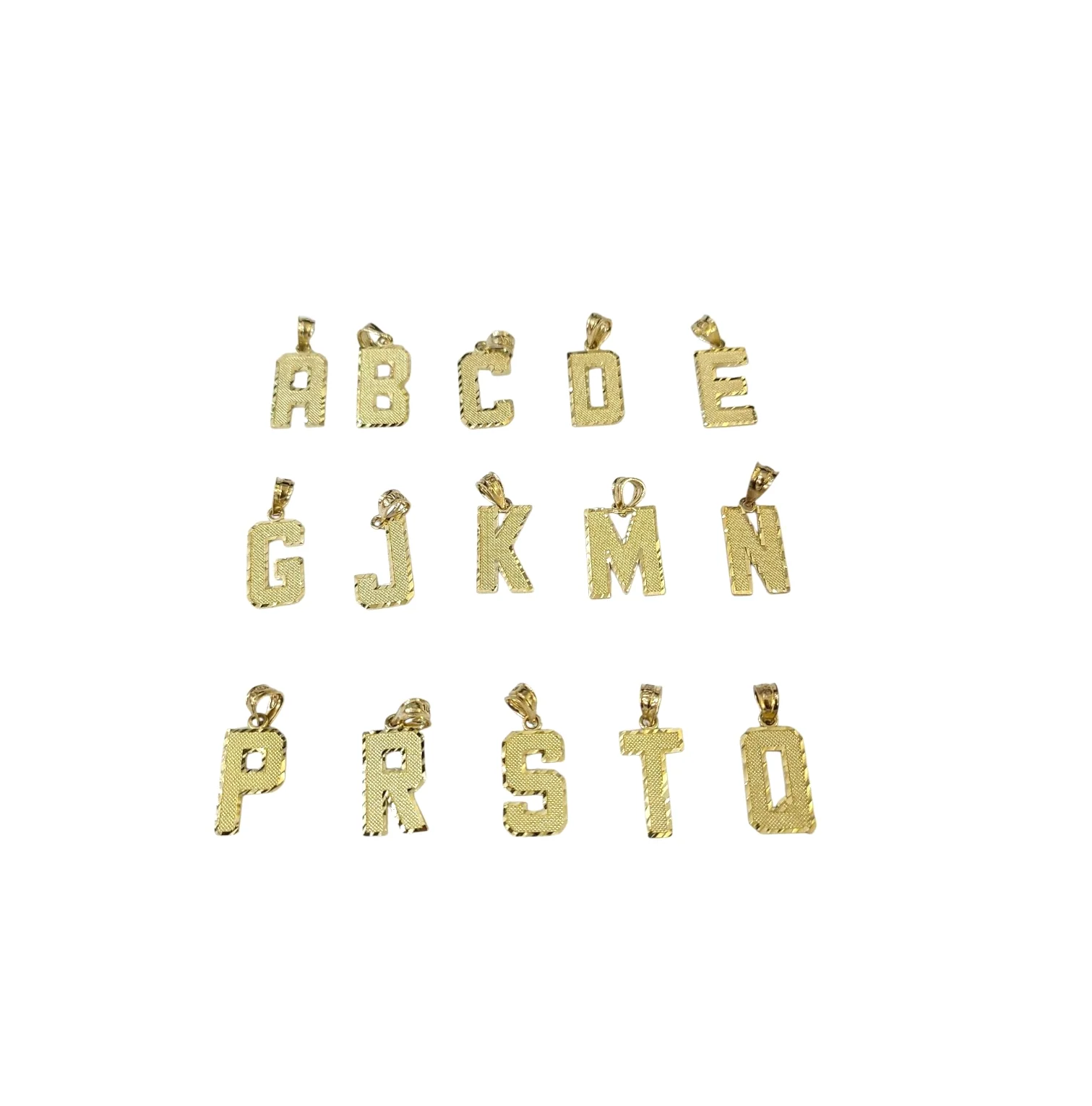 10K Real Yellow Gold Initial Letter Charm Pendant A–Z  Alphabet Men Women - Image 5