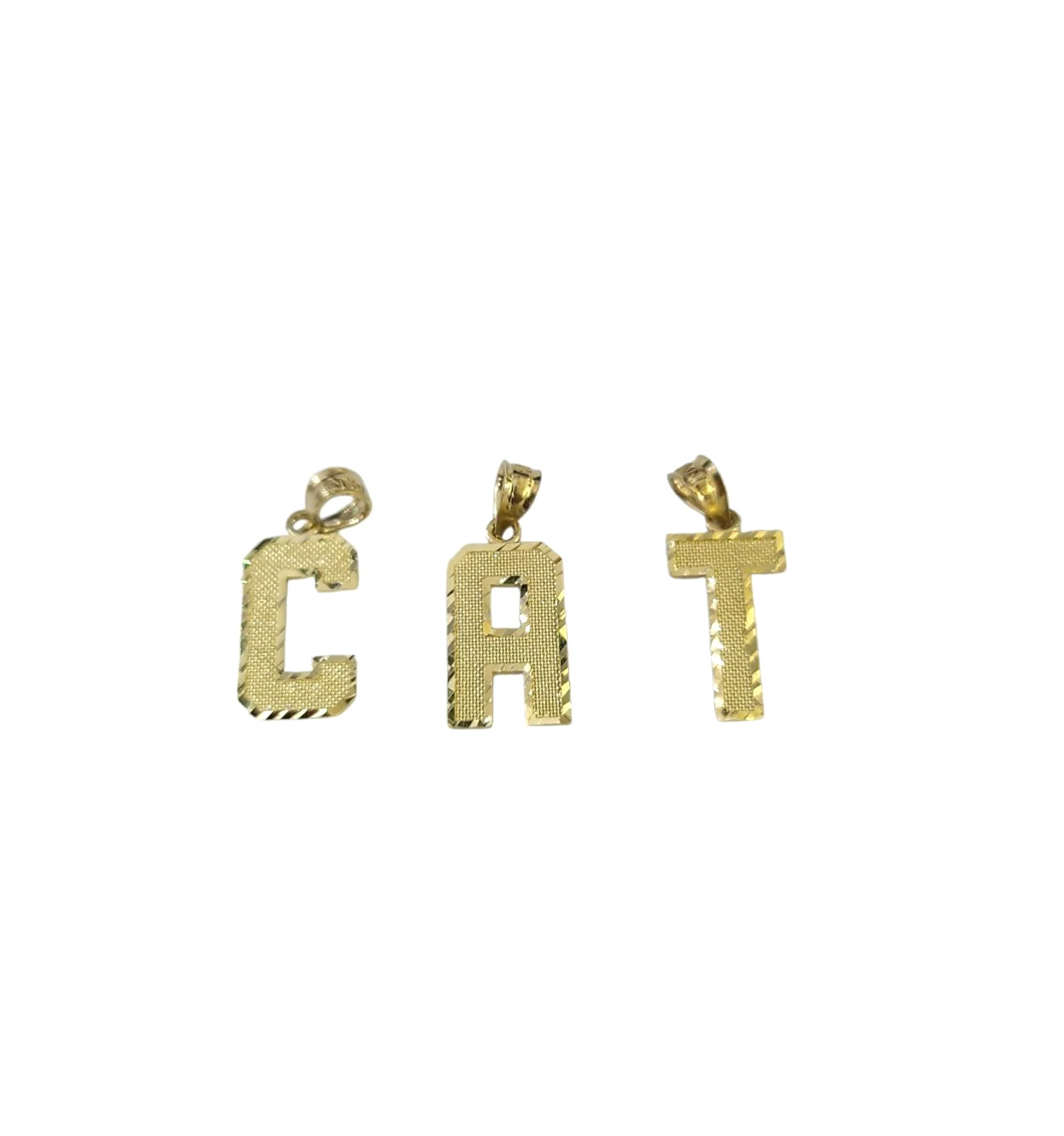 10K Real Yellow Gold Initial Letter Charm Pendant A–Z  Alphabet Men Women - Image 6