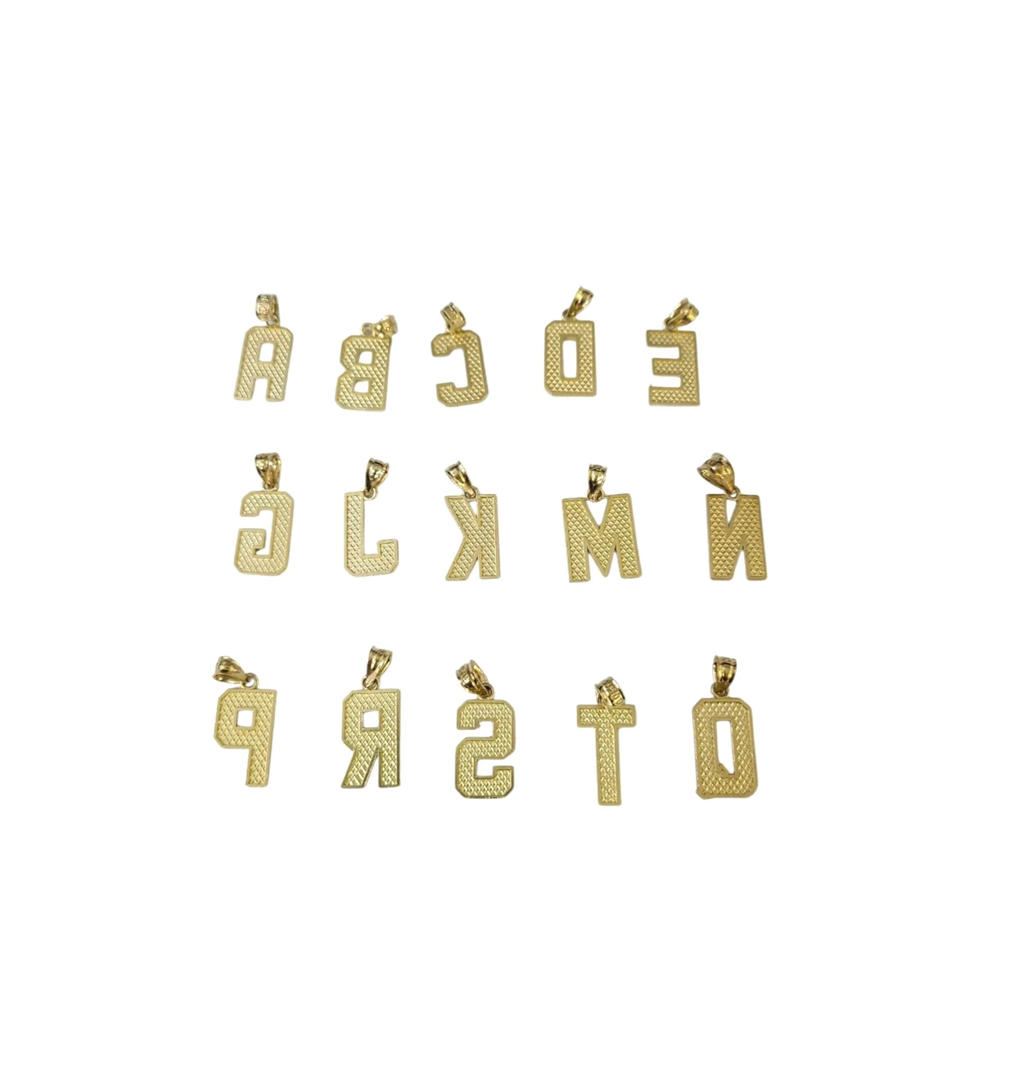 10K Real Yellow Gold Initial Letter Charm Pendant A–Z  Alphabet Men Women - Image 7