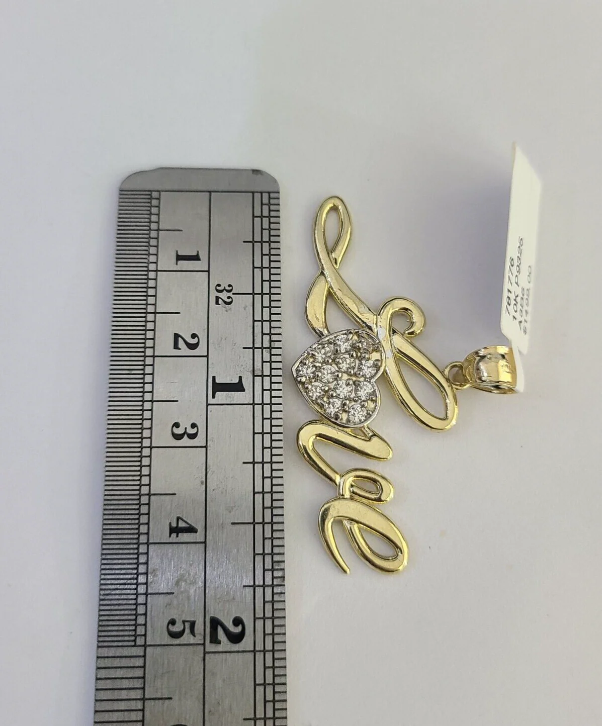 10K Real Yellow Gold LOVE Charm Pendant Gold 10kt Genuine - Image 3