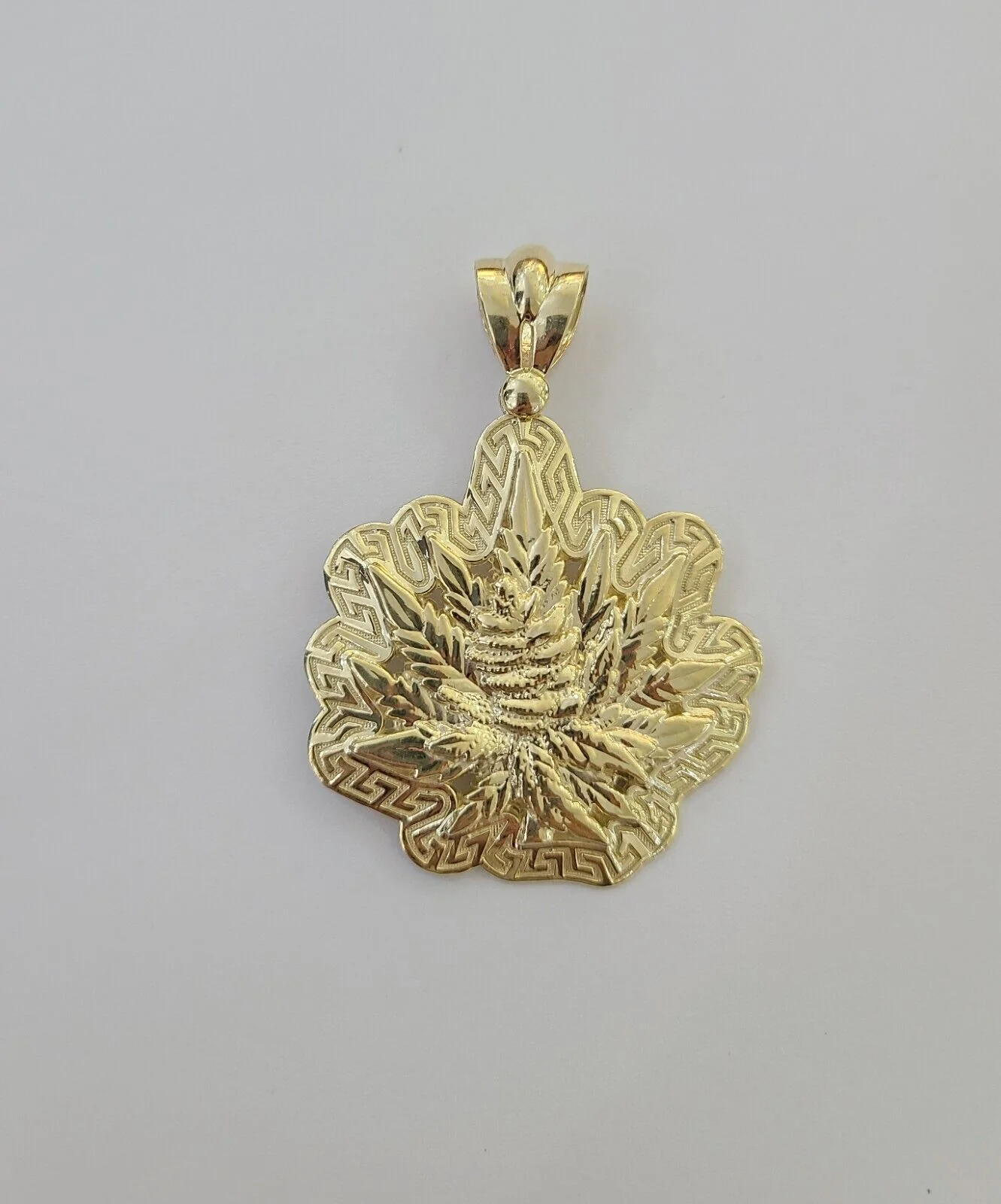 10K Real Yellow Gold Marijuana Leaf Charm Pendant High Weed Gold 10kt - Image 2