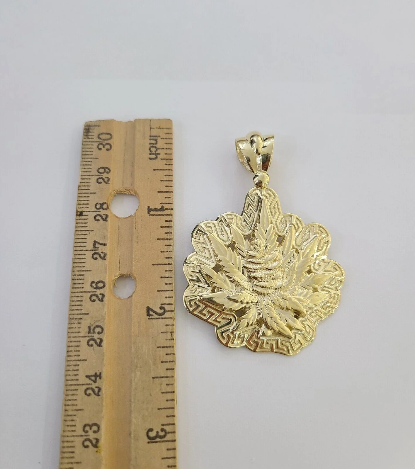 10K Real Yellow Gold Marijuana Leaf Charm Pendant High Weed Gold 10kt - Image 4