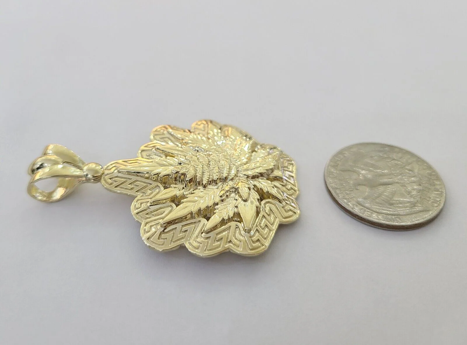 10K Real Yellow Gold Marijuana Leaf Charm Pendant High Weed Gold 10kt - Image 5